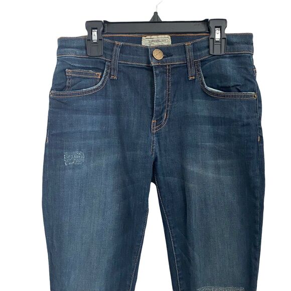 Current/Elliott 27 Stiletto Jeans Typhoon Destroy Blue Denim Stretch - Picture 3 of 7